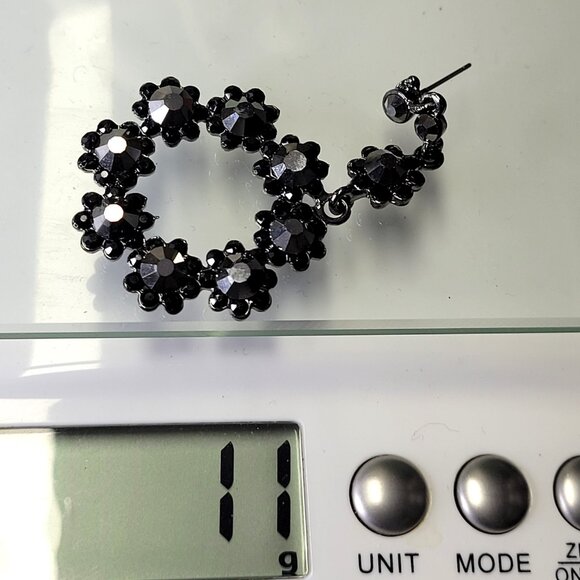 Black Crystal Statement Earrings Black Drop and Dangle Earrings - Picture 10 of 10